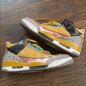 Jordan 3 royal custom size 9